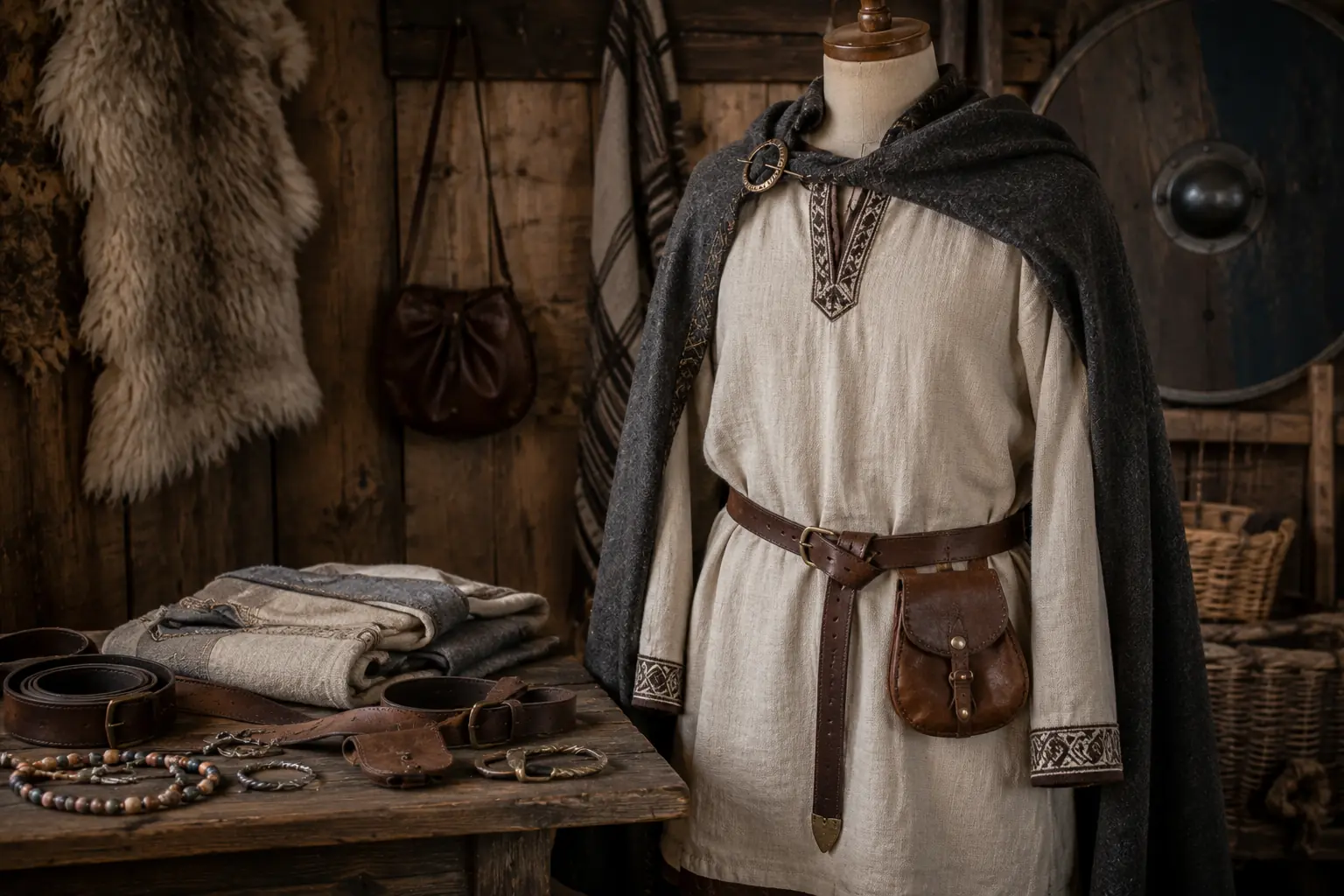 DIY Wikinger Outfit mit Leinen Tunika Gürtel Umhang und einfachen Accessoires DIY Wikinger Outfit mit Leinen Tunika Gürtel Umhang und einfachen Accessoires